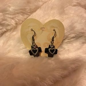 Brighton Karma Cross Earrings New